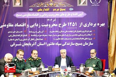  افتتاح ۱۲۵۱ طرح محرومیت‌زدایی و اقتصاد مقاومتی بسیج در آذربایجان شرقی