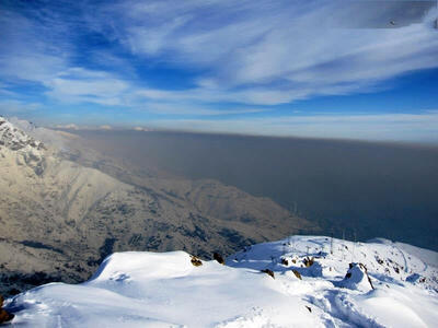  ویدئویی از هوای آلوده تهران از نمای توچال