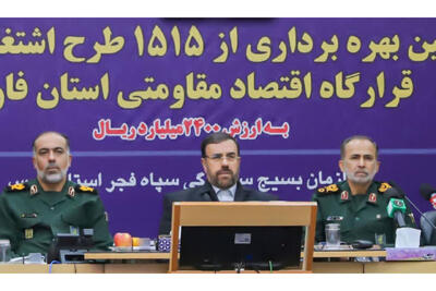  راه‌اندازی ۱۵۱۵ طرح اشتغال‌زایی بسیج در فارس با حضور استاندار