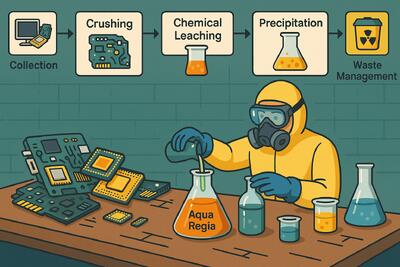  استخراج طلا از بردهای الکترونیکی: راهنمای جامع