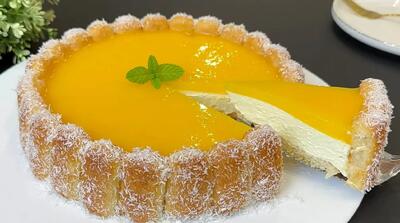  طرز تهیه کیک شارلوت پرتقالی یخچالی ؛ دسر مجلسی بدون فر با بیسکویت