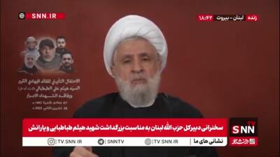  شیخ نعیم قاسم: هدف از ترور شهید طباطبایی زدن روحیه مقاومت بود