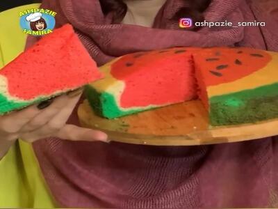  کیک هندوانه یلدایی بدون نیاز به فر