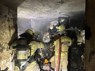  آتش سوزی ساختمان ۵۴ واحدی در شهرک راه آهن