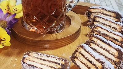  شیرینی خرمایی با بیسکویت فقط در چند دقیقه!