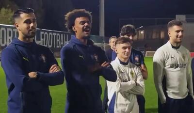  ویدیو: چالش دیدنی رونالدو با ربات در تمرین النصر