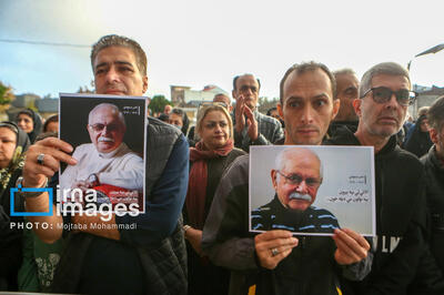  مراسم تشییع پیکر «ناصر مسعودی» در رشت + گزارش تصویری