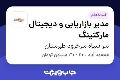  استخدام مدیر بازاریابی و دیجیتال مارکتینگ در سر سیاه سرخرود طبرستان