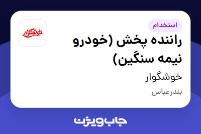  استخدام راننده پخش (خودرو نیمه سنگین) - آقا در خوشگوار