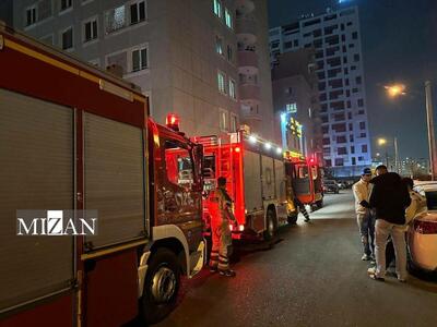  آتش‌سوزی مجتمع مسکونی ۵۴ واحدی در شهرک راه آهن تهران