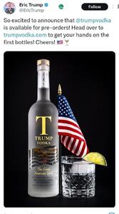  پسر دونالد ترامپ از عرضه ودکای ترامپ خبر داد!