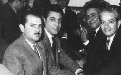  عکس قدیمی و خاطره‌انگیز ناصر مسعودی با اکبر گلپا