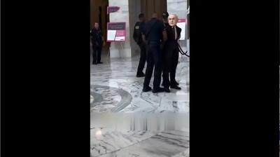  بازداشت بدل نتانیاهو در کنگره آمریکا (فیلم)