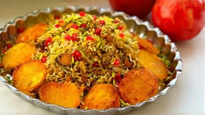  طرز تهیه انار پلو غذای خوش رنگ و خوش طعم یلدایی