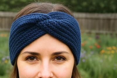  آموزش بافت هدبند قلاب بافی زمستونی با پیچ شیک