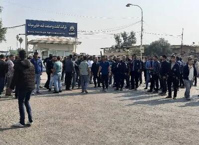  دومین روز اعتراض صنفی کارگران «کارخانه قند خاورمیانه» شوش