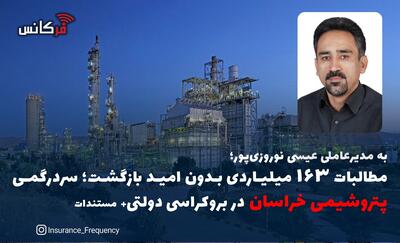  به مدیرعاملی عیسی نوروزی‌پور؛ مطالبات ۱۶۳ میلیاردی بدون امید بازگشت؛ سردرگمی پتروشیمی خراسان در بروکراسی دولتی + مستندات