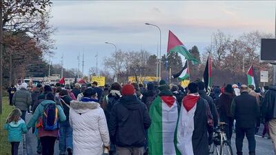  حضور هزاران نفر در راهپیمایی همبستگی با مردم فلسطین در ژنو