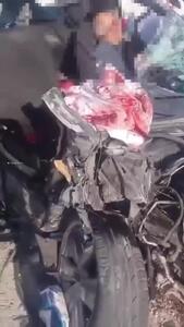  اولین تصاویر از تصادف خانواده معاون رئیس جمهور در جاده شریف‌آباد به ایوانکی