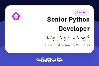  استخدام Senior Python Developer در گروه کسب و کار وندا