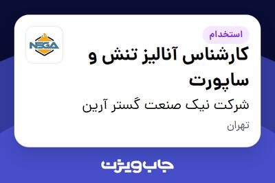  استخدام کارشناس آنالیز تنش و ساپورت در شرکت نیک صنعت گستر آرین