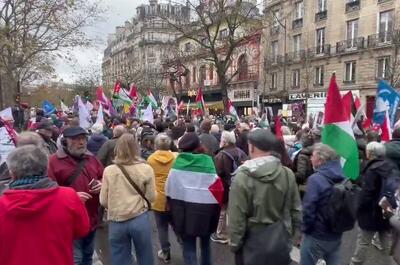  فیلم/ تظاهرات همبستگی با مردم فلسطین در پاریس