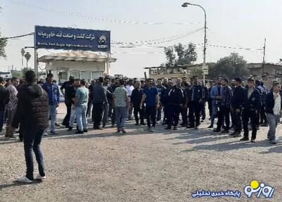  دومین روز اعتراض صنفی کارگران «کارخانه قند خاورمیانه» شوش