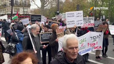 برگزاری تظاهراتی در پاریس در روز جهانی همبستگی با مردم فلسطین