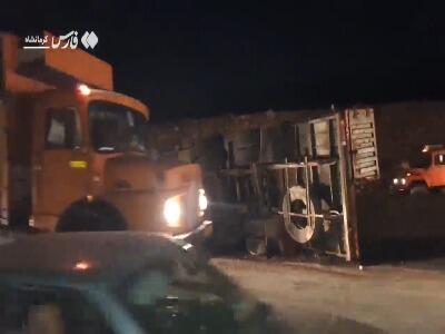  واژگونی تریلی در گردنه پاطاق جان راننده را گرفت
