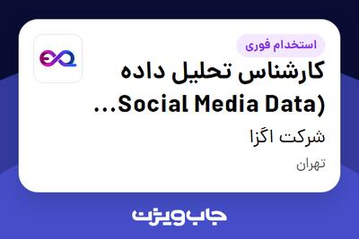  استخدام کارشناس تحلیل داده‌ (Social Media Data Analyst) در شرکت اگزا
