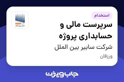  استخدام سرپرست مالی و حسابداری پروژه در شرکت سابیر بین الملل