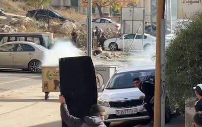  فیلم/ درگیری جوانان فلسطینی با نظامیان اشغالگر در  البیره