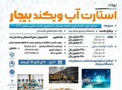  رویداد استارتاپ ویکند بیجار برگزار می‌شود