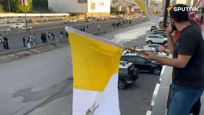  عبور کاروان پاپ لئو چهاردهم از ضبایه، در مسیر بیروت