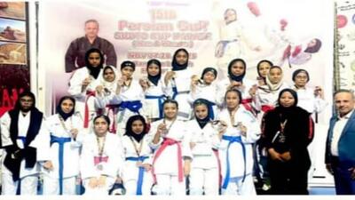  درخشش دختران کاراته‌کار شهرستان میناب در مسابقات شوتوکاپ خلیج فارس