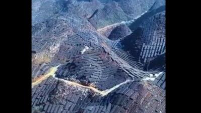  رشته‌کوه‌های پوشیده از تأسیسات بزرگ پنل خورشیدی در چین