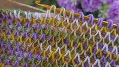  «نحوه بافت لایه ای خاص و جذاب؛ قلاب بافی و بافتنی با سبک لایه ای»