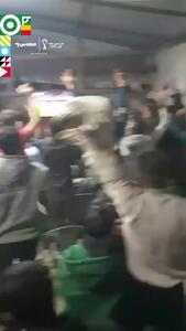  شادی مردم غزه با گل ثانیه آخری فلسطین به قطر