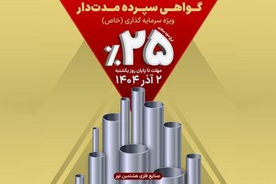  سرمایه‌گذاری در رشد صنعت فلزات؛ فرصت محدود در طرح گواهی سپرده هشتمین نور
