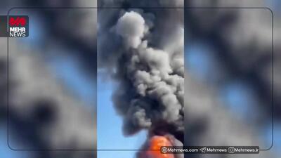  آتش‌سوزی شدید انبار دپوی سوخت قاچاق در شهرستان سرباز