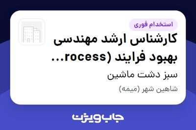  استخدام کارشناس ارشد مهندسی بهبود فرایند (Process Improvement) - آقا در سبز دشت ماشین