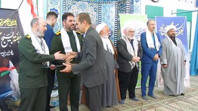  برگزاری همایش تجلیل از بسیجیان کارگری و کارمندی میبد در مسجدالنبی شهرک صنعتی جهان آباد