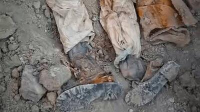  فیلم/ کشف پیکر شهید با پوتین‌هایش در شرق دجله