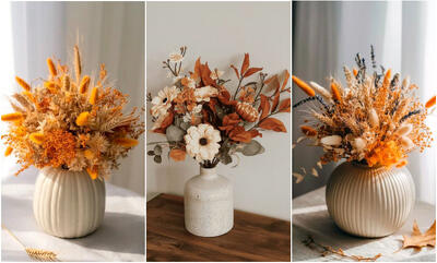  ایده‌های تزیین گلدان گل با تم پاییزی برای دکوراسیون داخلی