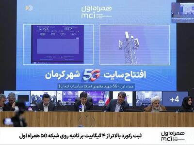  ثبت رکورد بالاتر از 4 گیگابیت بر ثانیه روی شبکه 5G همراه اول