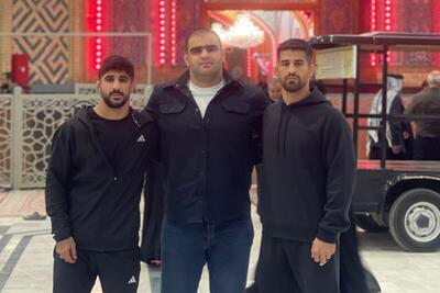  حضور اعضای تیم ملی کشتی آزاد و فرنگی در حرم امام علی (ع)