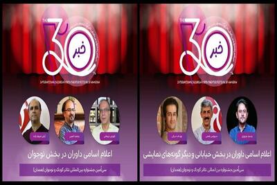  معرفی داوران ۳ بخش از جشنواره تئاتر کودک و نوجوان