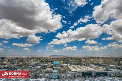  هوای بارانی در حرم مطهر رضوی + فیلم