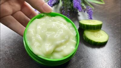  نحوه ساخت کرم آبرسان قوی با خیار / کلاژن طبیعی جوان کننده صورت