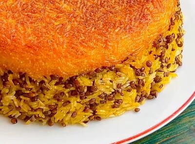  ته چین عدس پلو و گردو / تجربه ای جدید و متفاوت